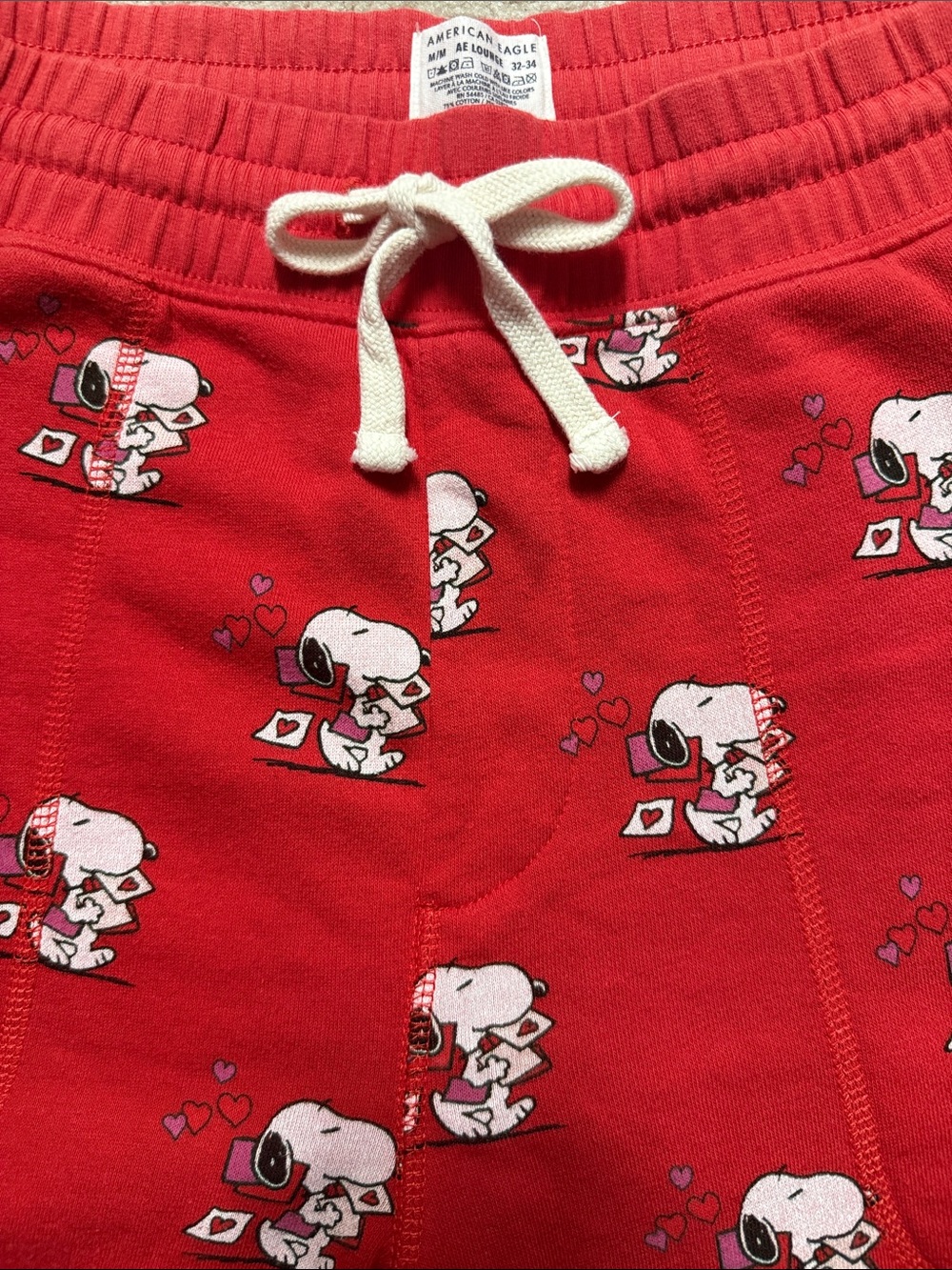 American Eagle Outfitters Red Lounge Pants with Peanuts Label